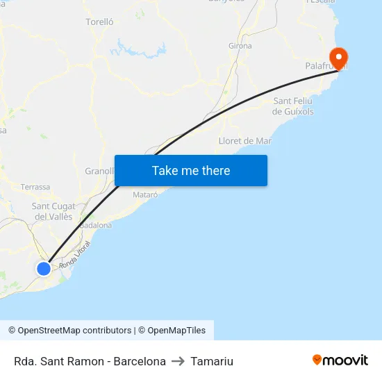 Rda. Sant Ramon - Barcelona to Tamariu map