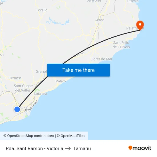 Rda. Sant Ramon - Victòria to Tamariu map