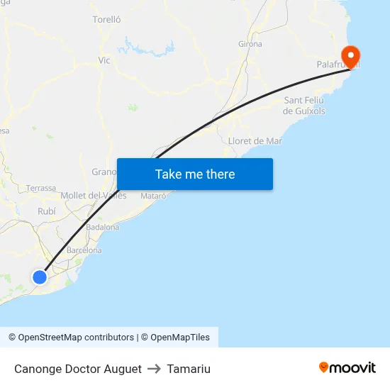 Canonge Doctor Auguet to Tamariu map