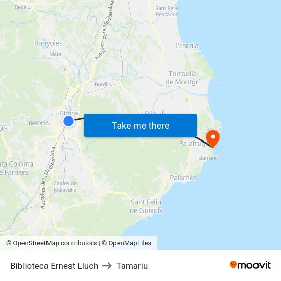 Biblioteca Ernest Lluch to Tamariu map
