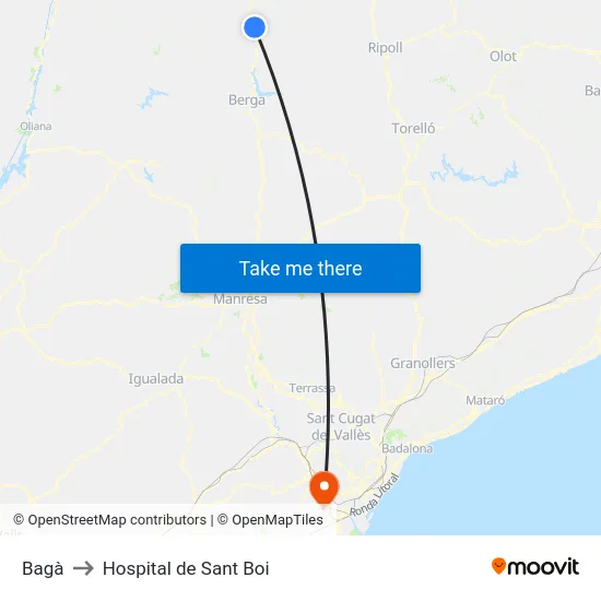 Bagà to Hospital de Sant Boi map