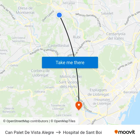 Can Palet De Vista Alegre to Hospital de Sant Boi map