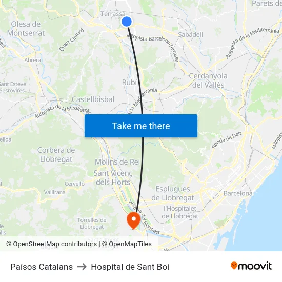 Paísos Catalans to Hospital de Sant Boi map