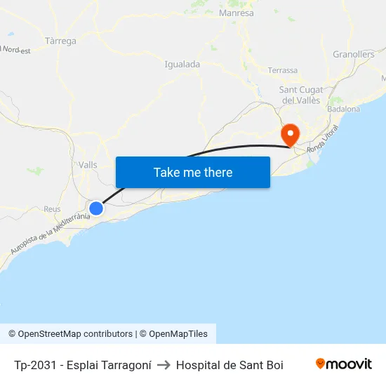 Tp-2031 - Esplai Tarragoní to Hospital de Sant Boi map