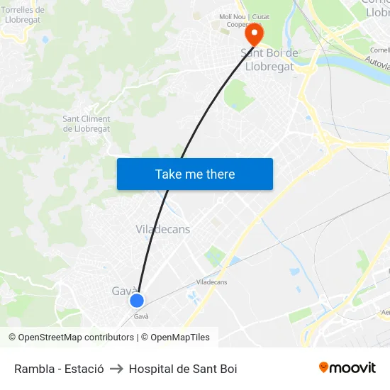 Rambla - Estació to Hospital de Sant Boi map