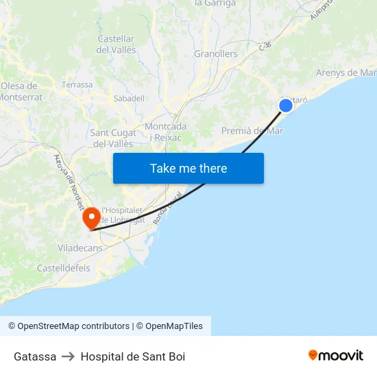 Gatassa to Hospital de Sant Boi map
