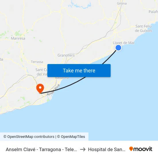 Anselm Clavé - Tarragona - Telefónica to Hospital de Sant Boi map