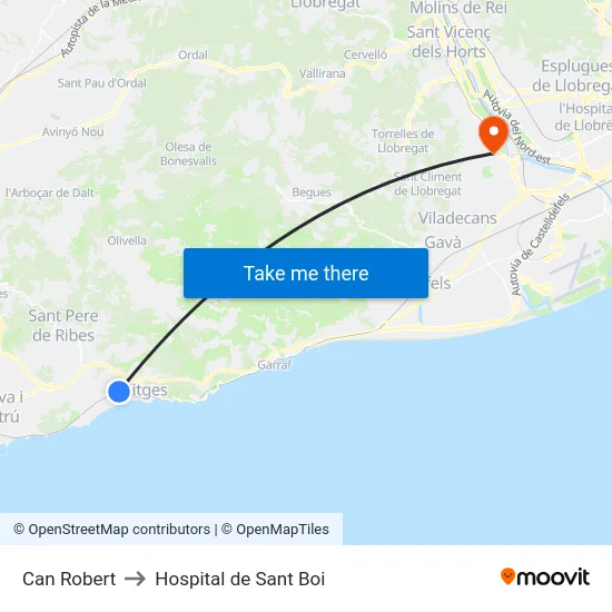 Can Robert to Hospital de Sant Boi map