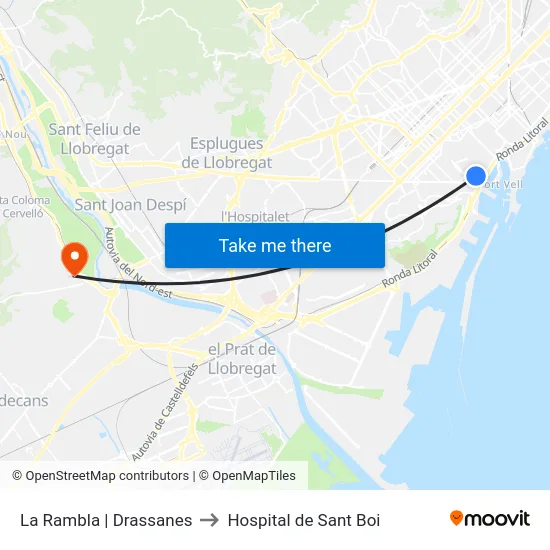 La Rambla | Drassanes to Hospital de Sant Boi map