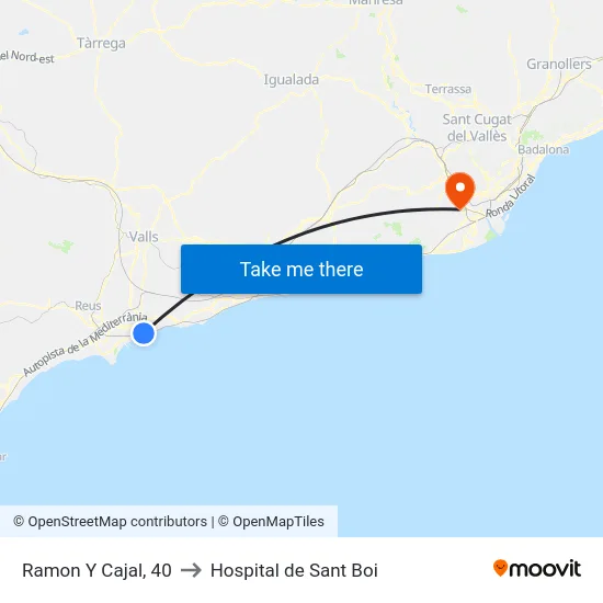 Ramon Y Cajal, 40 to Hospital de Sant Boi map
