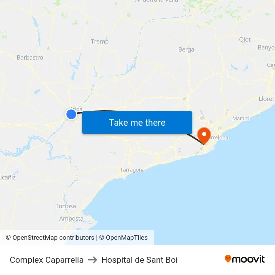 Complex Caparrella to Hospital de Sant Boi map
