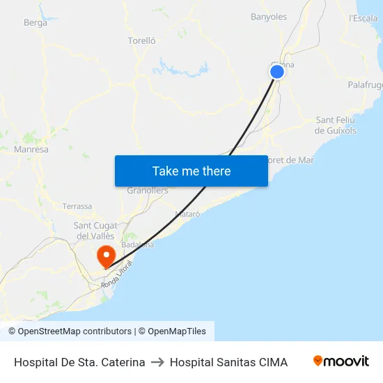 Hospital De Sta. Caterina to Hospital Sanitas CIMA map