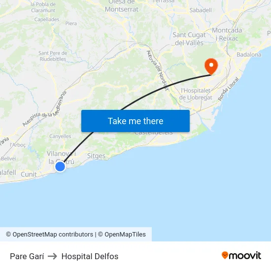 Pare Garí to Hospital Delfos map