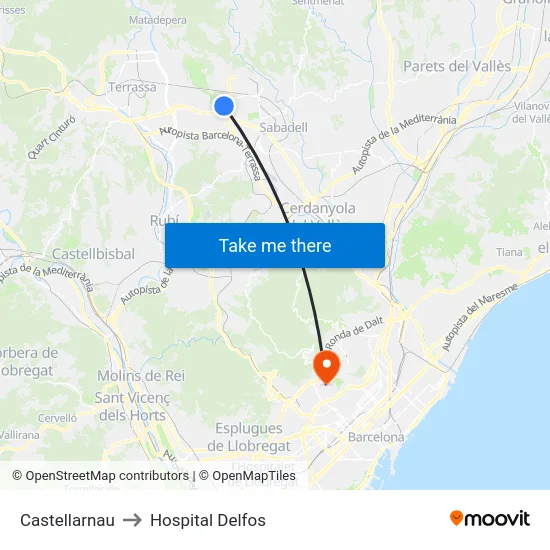 Castellarnau to Hospital Delfos map