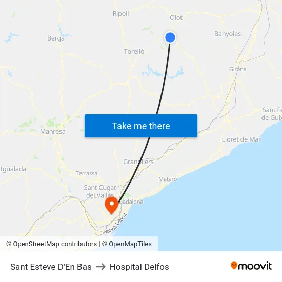 Sant Esteve D'En Bas to Hospital Delfos map