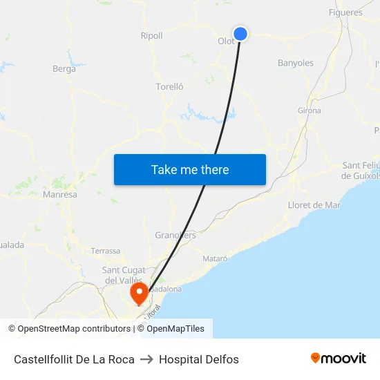 Castellfollit De La Roca to Hospital Delfos map