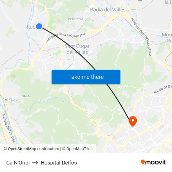 Ca N'Oriol to Hospital Delfos map