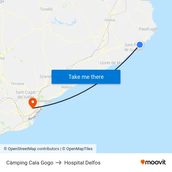 Càmping Cala Gogo to Hospital Delfos map