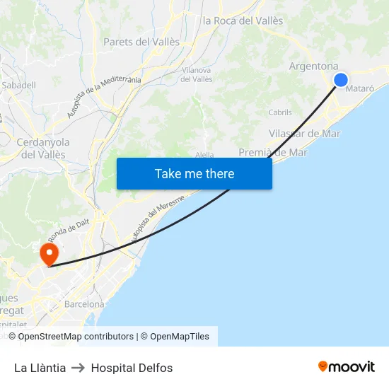La Llàntia to Hospital Delfos map