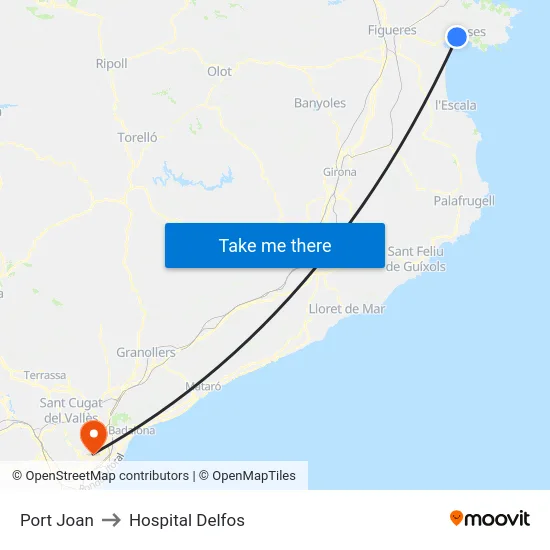 Port Joan to Hospital Delfos map