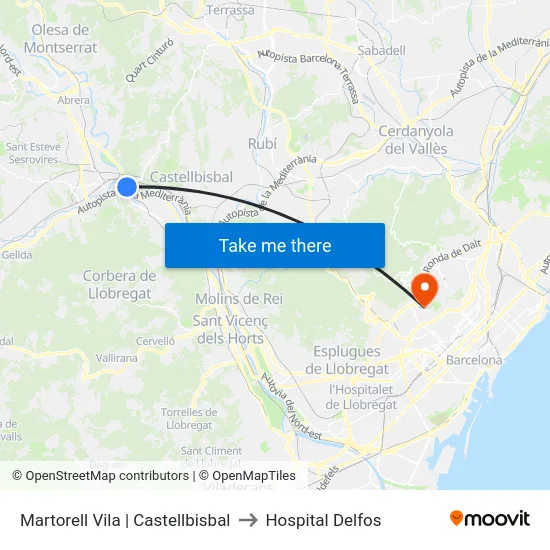 Martorell Vila | Castellbisbal to Hospital Delfos map