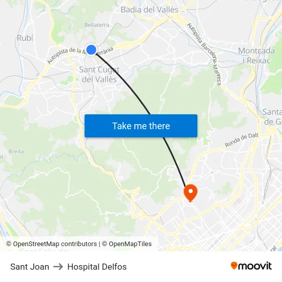 Sant Joan to Hospital Delfos map