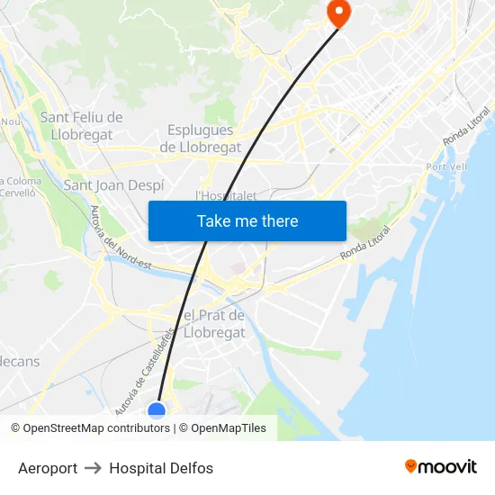 Aeroport to Hospital Delfos map