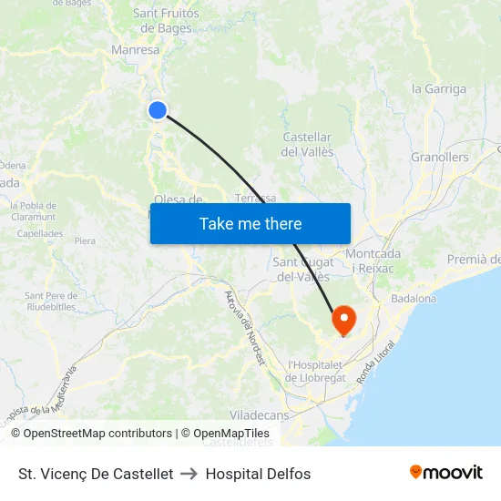 St. Vicenç De Castellet to Hospital Delfos map