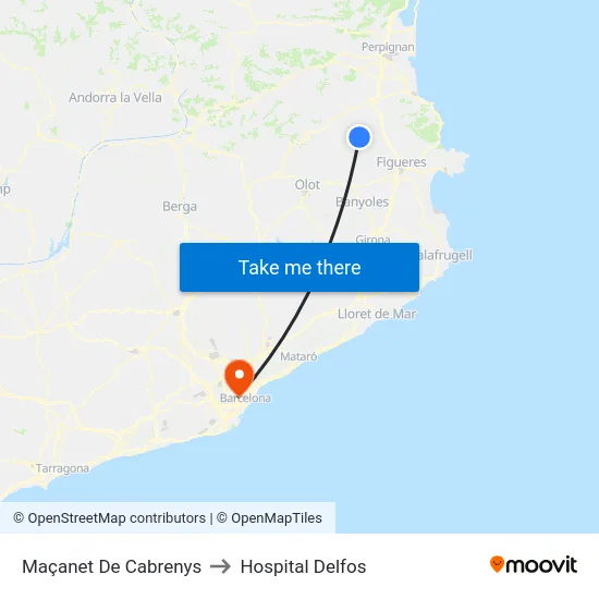 Maçanet De Cabrenys to Hospital Delfos map