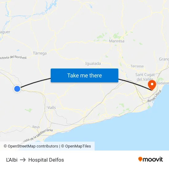 L'Albi to Hospital Delfos map