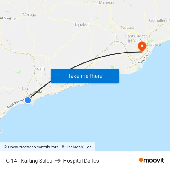 C-14 - Karting Salou to Hospital Delfos map