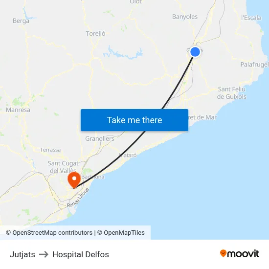 Jutjats to Hospital Delfos map