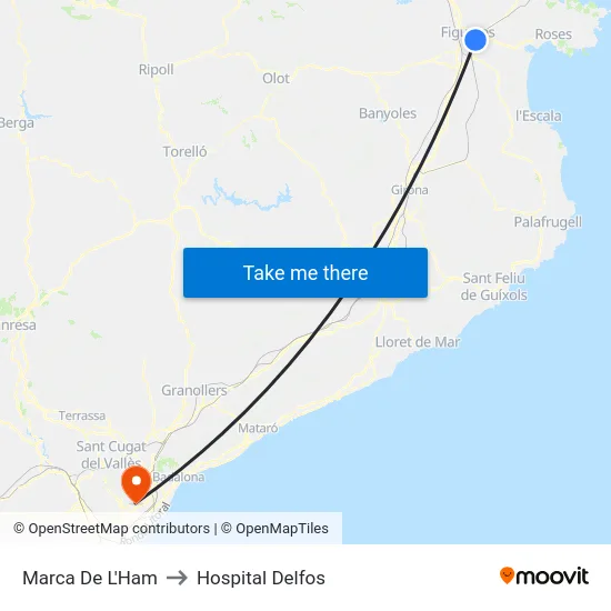 Marca De L'Ham to Hospital Delfos map