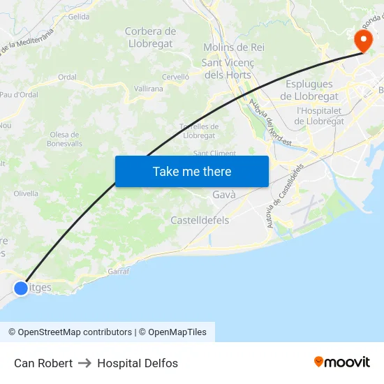Can Robert to Hospital Delfos map