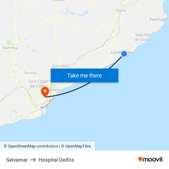 Selvamar to Hospital Delfos map