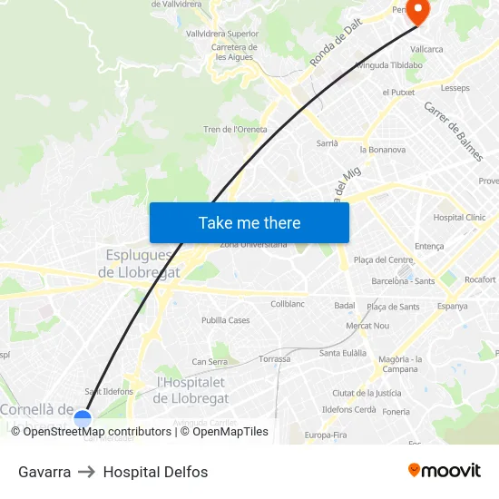 Gavarra to Hospital Delfos map