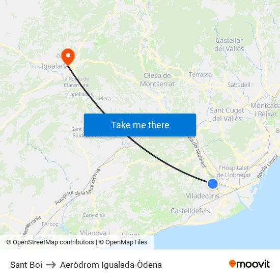 Sant Boi to Aeròdrom Igualada-Òdena map