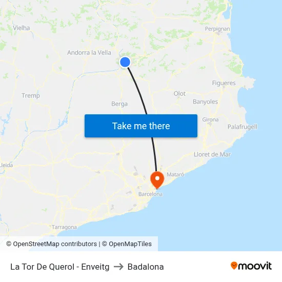 La Tor De Querol - Enveitg to Badalona map