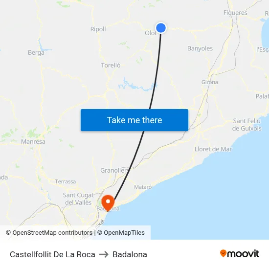 Castellfollit De La Roca to Badalona map