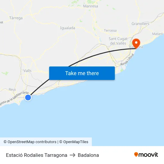 Estació Rodalies Tarragona to Badalona map