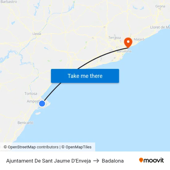 Ajuntament De Sant Jaume D'Enveja to Badalona map