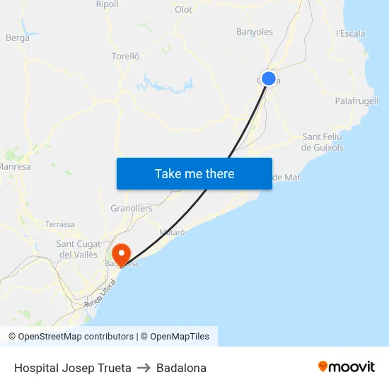 Hospital Josep Trueta to Badalona map