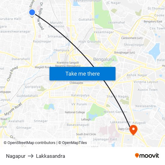 Nagapur to Lakkasandra map