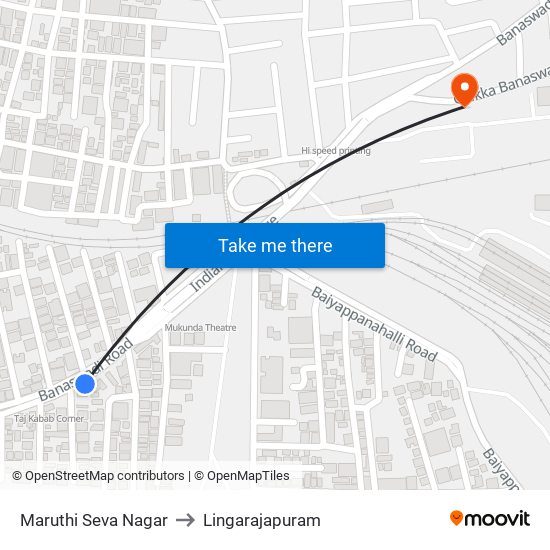 Maruthi Seva Nagar to Lingarajapuram map