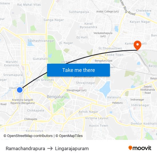 Ramachandrapura to Lingarajapuram map