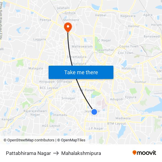 Pattabhirama Nagar to Mahalakshmipura map