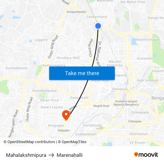 Mahalakshmipura to Marenahalli map