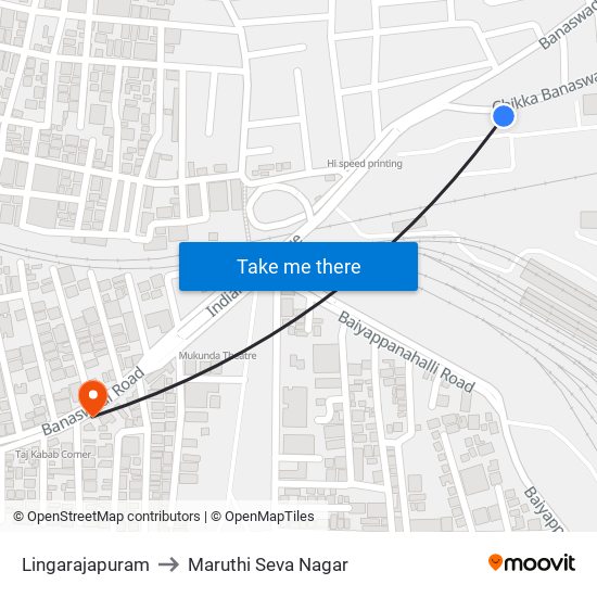 Lingarajapuram to Maruthi Seva Nagar map