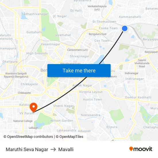 Maruthi Seva Nagar to Mavalli map