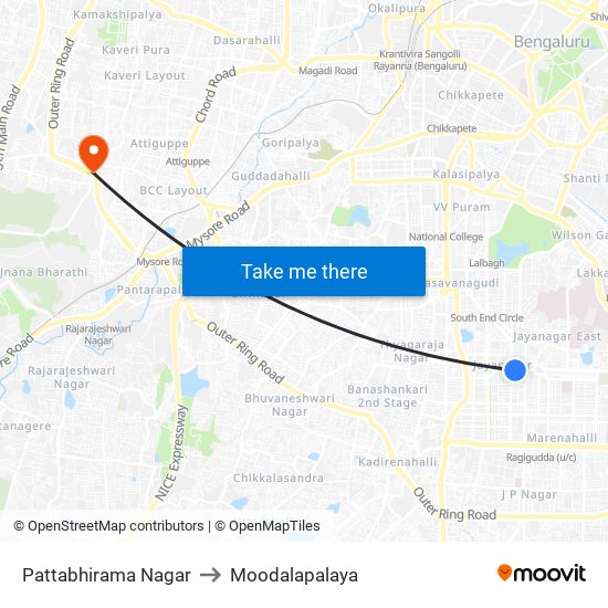 Pattabhirama Nagar to Moodalapalaya map